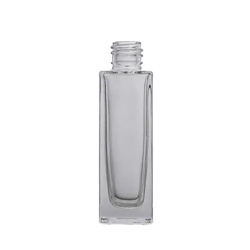35ml Rectangle Luxury Glass Bottle Perfume Screw Cap For Cosmetic 